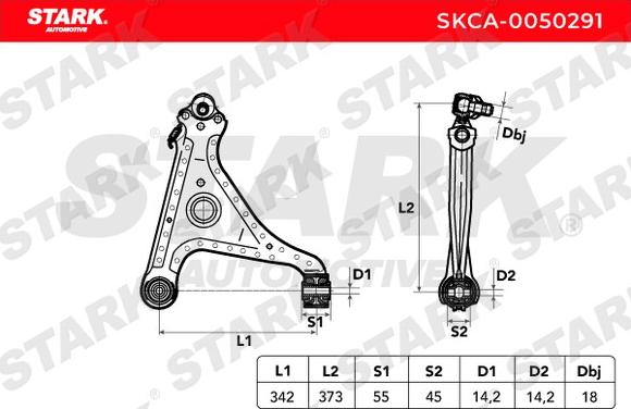 Stark SKCA-0050291 - Важіль незалежної підвіски колеса avtolavka.club