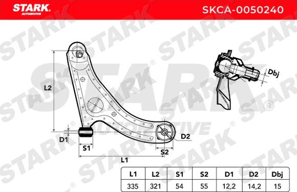 Stark SKCA-0050240 - Важіль незалежної підвіски колеса avtolavka.club