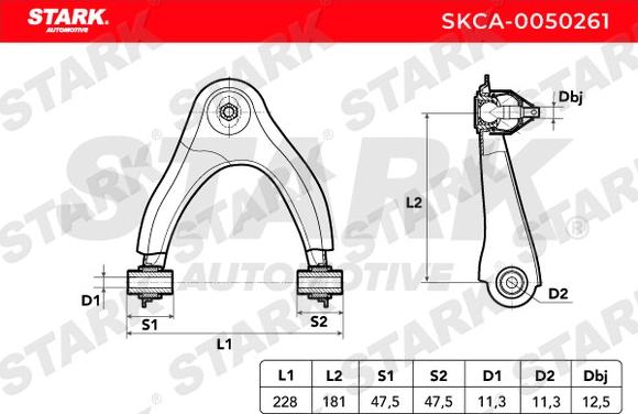 Stark SKCA-0050261 - Важіль незалежної підвіски колеса avtolavka.club