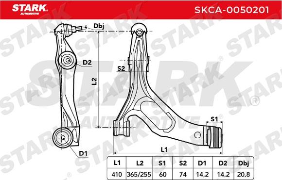 Stark SKCA-0050201 - Важіль незалежної підвіски колеса avtolavka.club