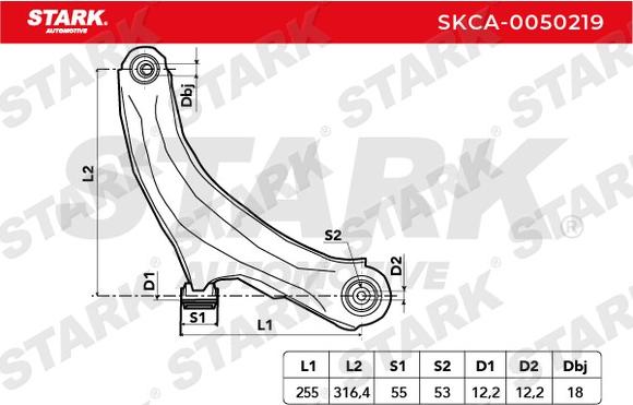 Stark SKCA-0050219 - Важіль незалежної підвіски колеса avtolavka.club