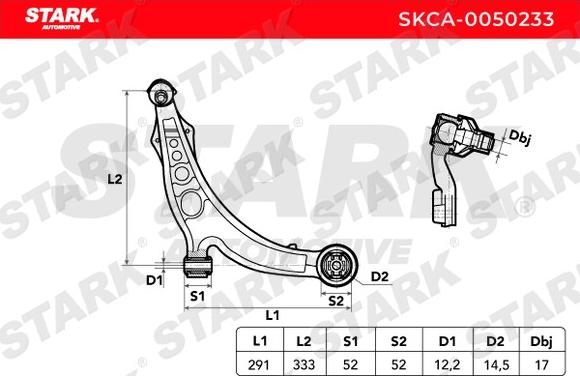 Stark SKCA-0050233 - Важіль незалежної підвіски колеса avtolavka.club