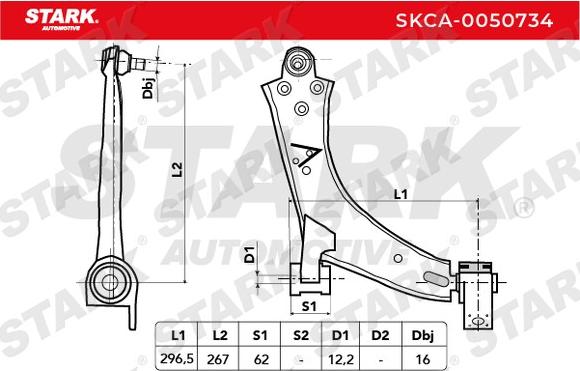 Stark SKCA-0050734 - Важіль незалежної підвіски колеса avtolavka.club