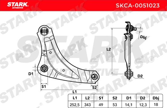 Stark SKCA-0051023 - Важіль незалежної підвіски колеса avtolavka.club