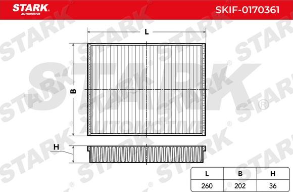 Stark SKIF-0170361 - Фільтр, повітря у внутрішній простір avtolavka.club