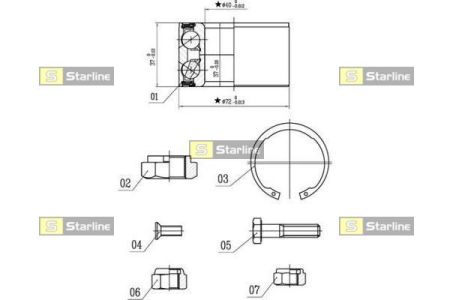 Starline LO 01491 - Комплект підшипника маточини колеса avtolavka.club