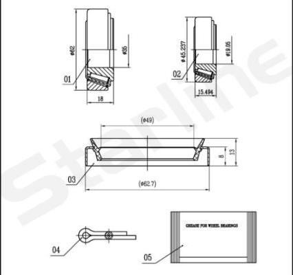 Starline LO 01465 - Комплект підшипника маточини колеса avtolavka.club