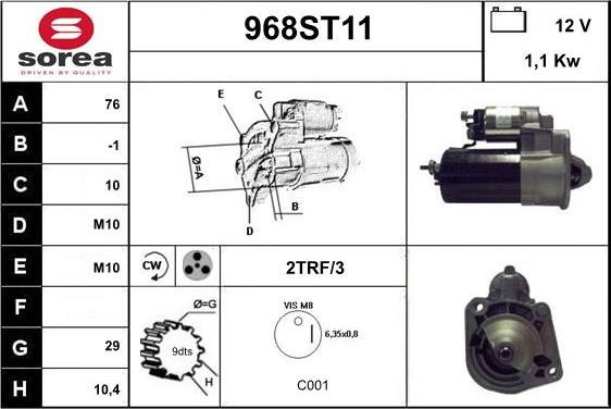 STARTCAR 968ST11 - Стартер avtolavka.club