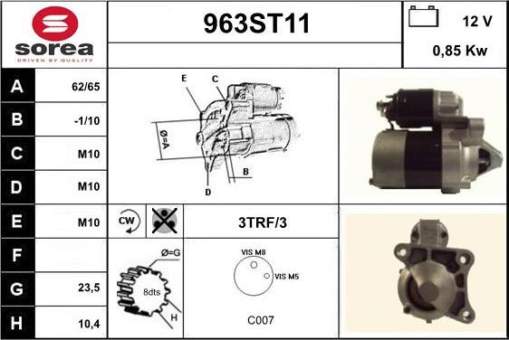 STARTCAR 963ST11 - Стартер avtolavka.club