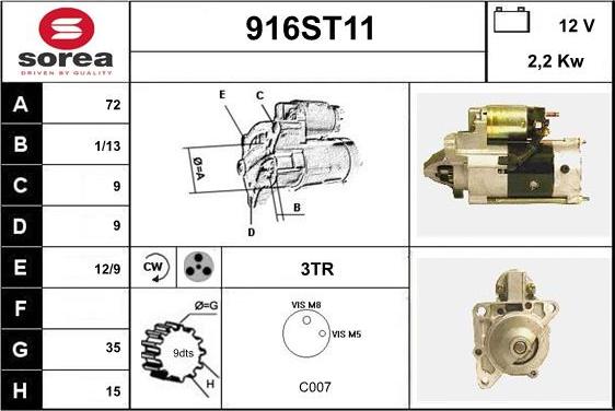 STARTCAR 916ST11 - Стартер avtolavka.club