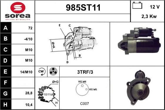 STARTCAR 985ST11 - Стартер avtolavka.club