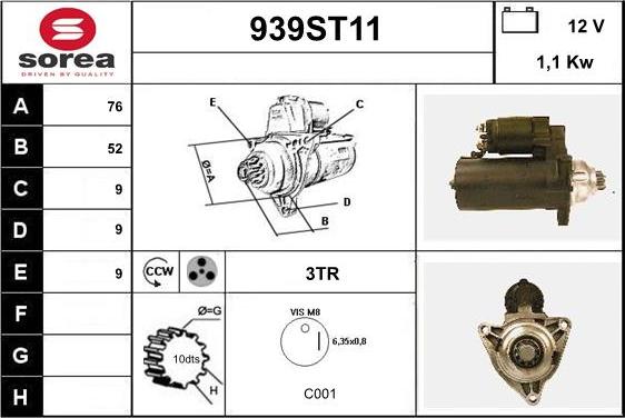 STARTCAR 939ST11 - Стартер avtolavka.club