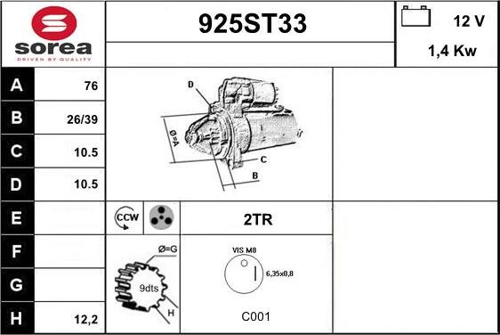 STARTCAR 925ST33 - Стартер avtolavka.club