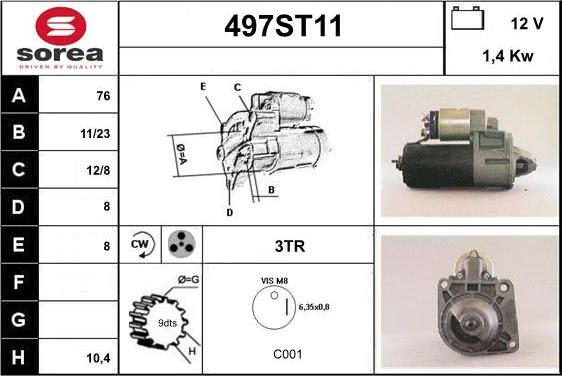 STARTCAR 497ST11 - Стартер avtolavka.club