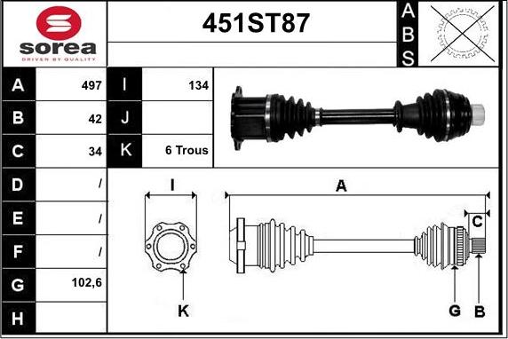 STARTCAR 451ST87 - Приводний вал avtolavka.club