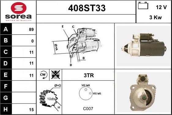 STARTCAR 408ST33 - Стартер avtolavka.club