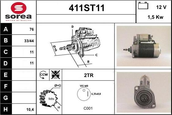 STARTCAR 411ST11 - Стартер avtolavka.club