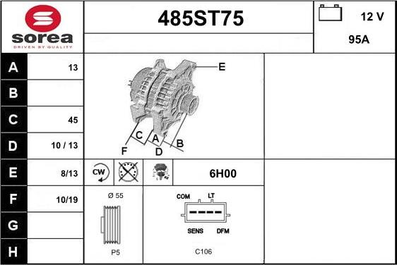 STARTCAR 485ST75 - Генератор avtolavka.club