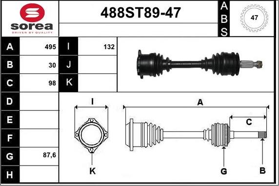 STARTCAR 488ST89-47 - Приводний вал avtolavka.club