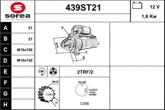 STARTCAR 439ST21 - Стартер avtolavka.club