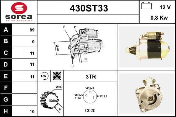 STARTCAR 430ST33 - Стартер avtolavka.club