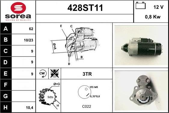 STARTCAR 428ST11 - Стартер avtolavka.club