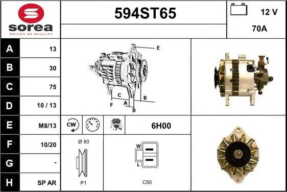 STARTCAR 594ST65 - Генератор avtolavka.club