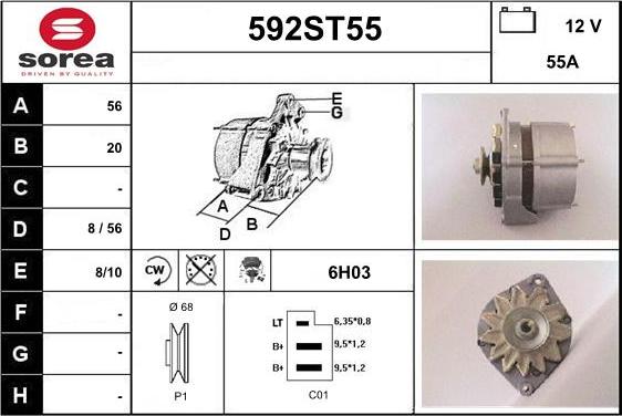 STARTCAR 592ST55 - Генератор avtolavka.club