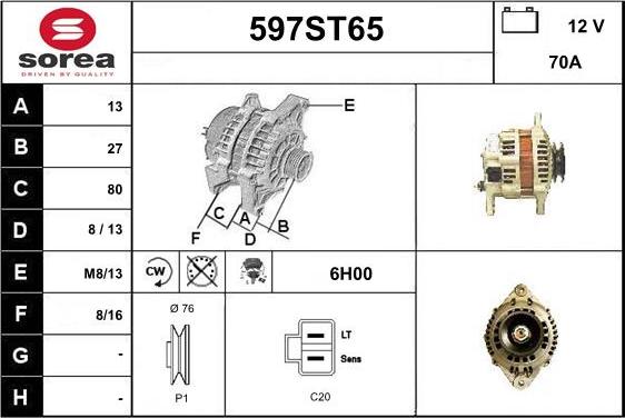 STARTCAR 597ST65 - Генератор avtolavka.club