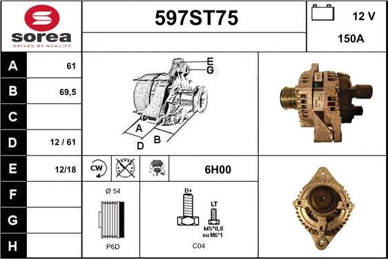 STARTCAR 597ST75 - Генератор avtolavka.club