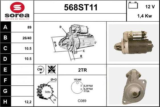 STARTCAR 568ST11 - Стартер avtolavka.club