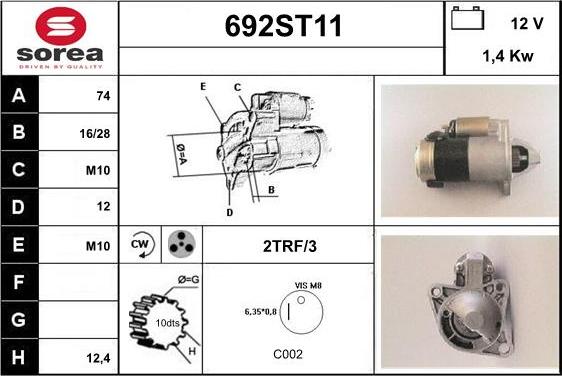 STARTCAR 692ST11 - Стартер avtolavka.club