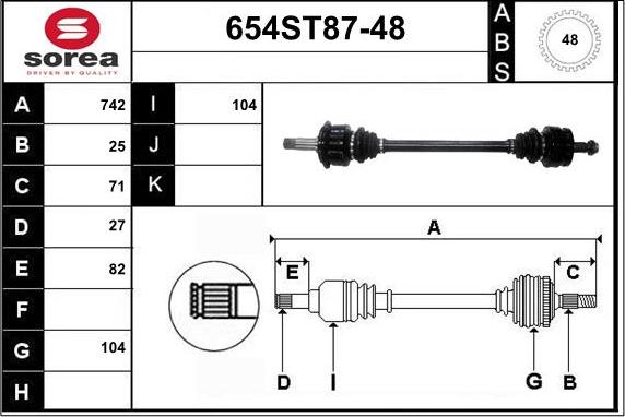 STARTCAR 654ST87-48 - Приводний вал avtolavka.club