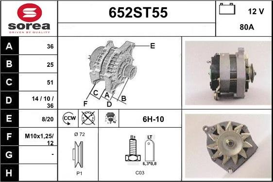 STARTCAR 652ST55 - Генератор avtolavka.club