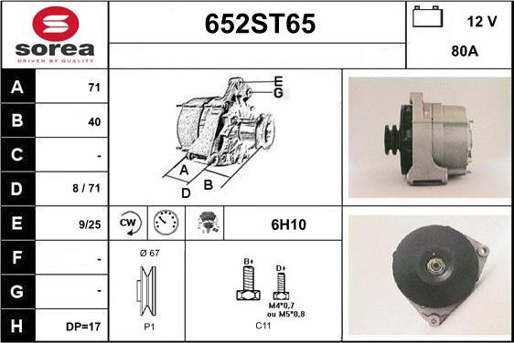 STARTCAR 652ST65 - Генератор avtolavka.club