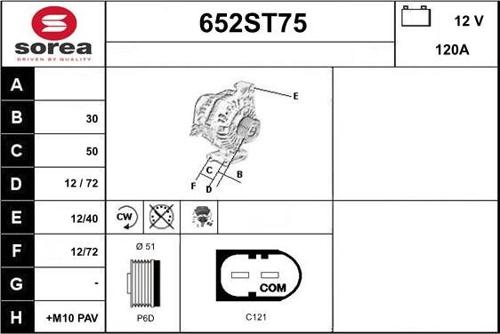 STARTCAR 652ST75 - Генератор avtolavka.club