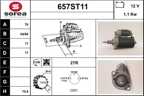 STARTCAR 657ST11 - Стартер avtolavka.club