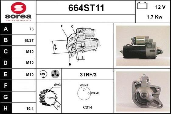 STARTCAR 664ST11 - Стартер avtolavka.club