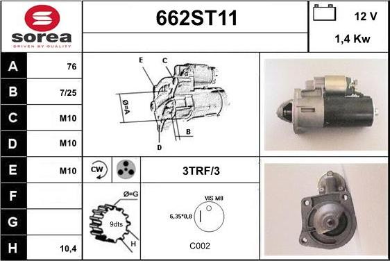 STARTCAR 662ST11 - Стартер avtolavka.club