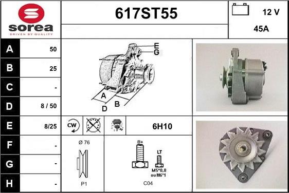 STARTCAR 617ST55 - Генератор avtolavka.club