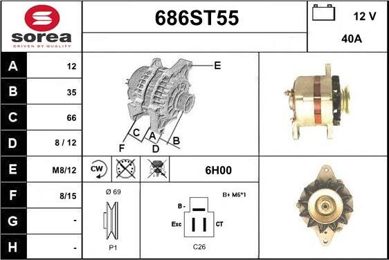 STARTCAR 686ST55 - Генератор avtolavka.club