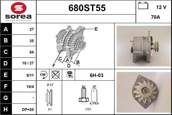 STARTCAR 680ST55 - Генератор avtolavka.club