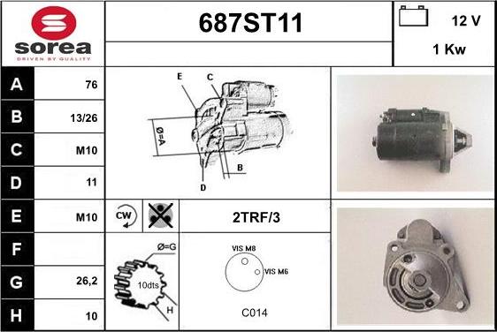 STARTCAR 687ST11 - Стартер avtolavka.club