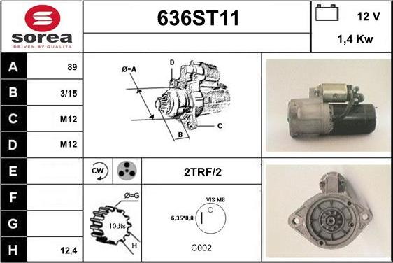 STARTCAR 636ST11 - Стартер avtolavka.club