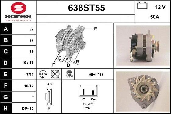 STARTCAR 638ST55 - Генератор avtolavka.club