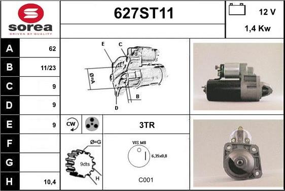 STARTCAR 627ST11 - Стартер avtolavka.club