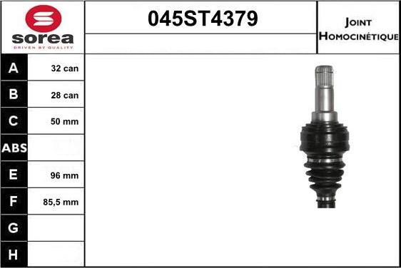 STARTCAR 045ST4379 - Шарнірний комплект, ШРУС, приводний вал avtolavka.club