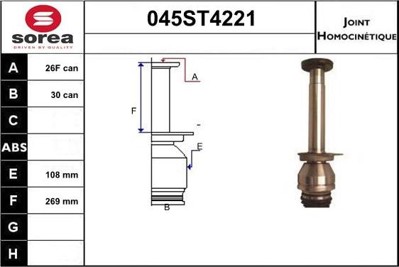 STARTCAR 045ST4221 - Шарнірний комплект, ШРУС, приводний вал avtolavka.club