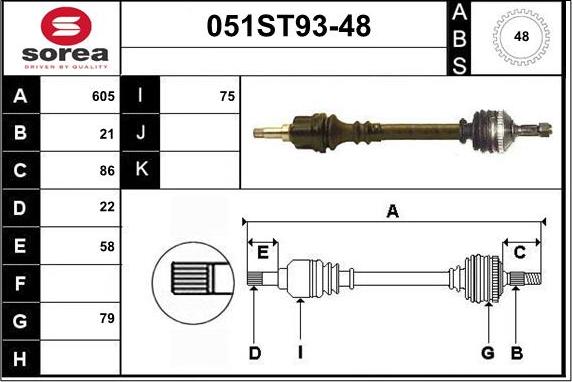 STARTCAR 051ST93-48 - Приводний вал avtolavka.club