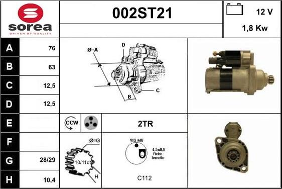 STARTCAR 002ST21 - Стартер avtolavka.club